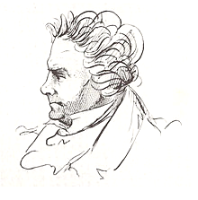 Caricature of Beethoven by L.P. Lyser (1825)